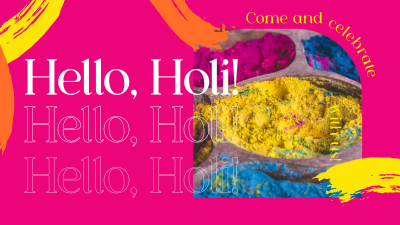 Hello Holi Facebook event cover Image Preview