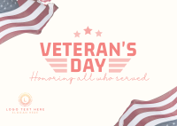 Honor Our Veterans Postcard Image Preview