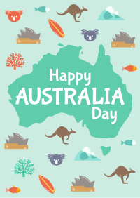 Australia Icons Poster Design