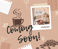 Polaroid Cafe Coming Soon Facebook Post Design