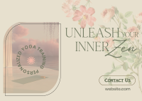 Yoga Floral Zen Postcard Design