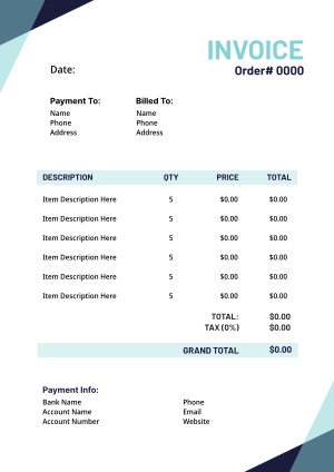 Professional Modern Design Invoice Image Preview