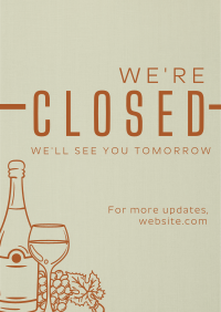 Minimalist Closed Restaurant Flyer Image Preview