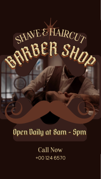 Retro Barber Shop Facebook Story Design