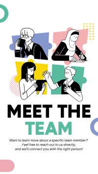 Modern Quirky Meet The Team Facebook story Image Preview