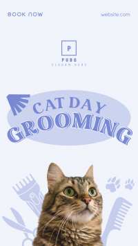 Cat Day Grooming Facebook Story Design