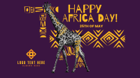 Giraffe Ethnic Pattern Facebook event cover Image Preview