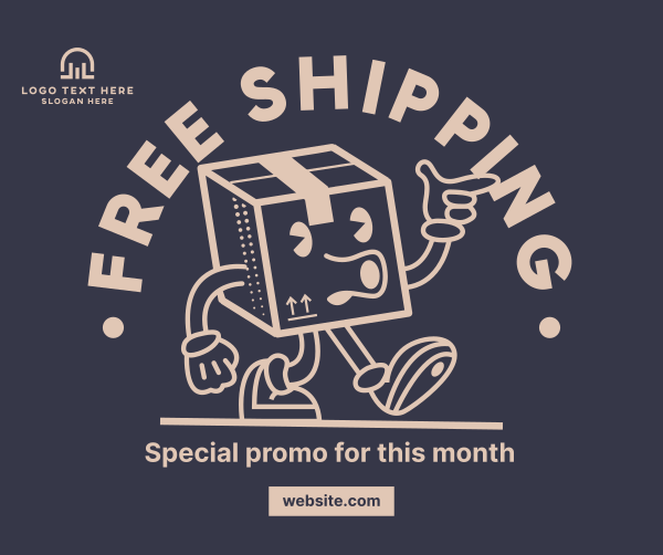 Shipped By Cartoon Facebook Post Design