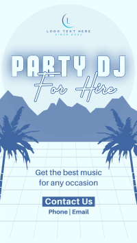 Synthwave DJ Party Service YouTube Short Design