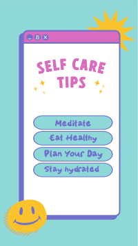 Self Care Tips Facebook Story Design