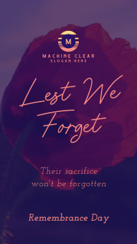 Remember Their Sacrifice Facebook Story Design