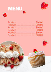 Pink Cupcake Menu Design