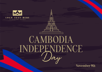 Rise Cambodian Flag Postcard Image Preview