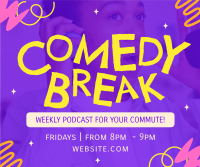 Comedy Break Podcast Facebook Post Design