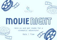 Movie Film Night Postcard Image Preview