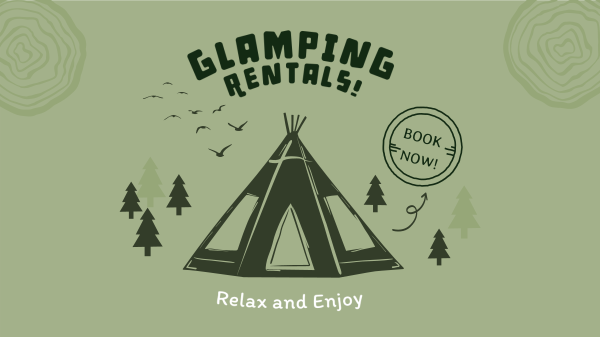 Weekend Glamping Rentals Facebook Event Cover Design Image Preview