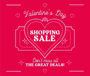 Minimalist Valentine's Day Sale Facebook post Image Preview