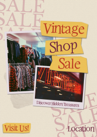 Retro Vintage Shop Sale Poster Preview