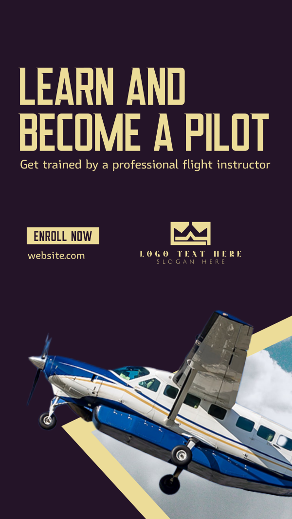 Flight Training Program Instagram Story Design Image Preview