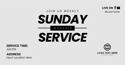 Sunday Worship Service Facebook ad Image Preview