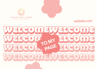 Quirky Welcome to My Page Postcard Design