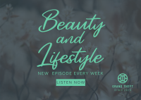 Beauty and Lifestyle Podcast Postcard Design