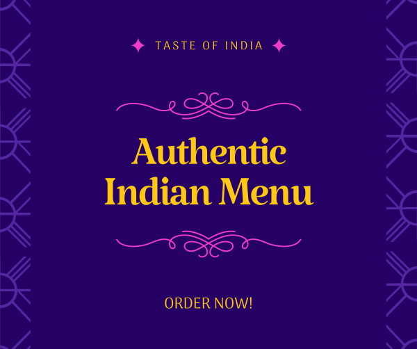 Authentic Indian Menu Facebook Post Design Image Preview