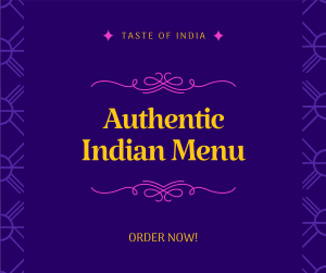 Authentic Indian Menu Facebook post