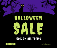 Spooky Midnight Sale Facebook Post Design