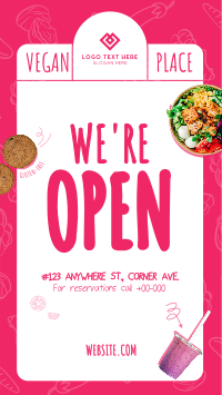 Vegan Monoline  Now Open Instagram Story Preview