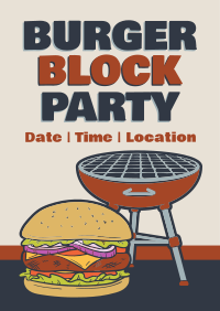 Burger Block Party Poster Design