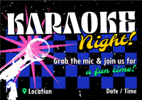 Pop Karaoke Night Postcard Design