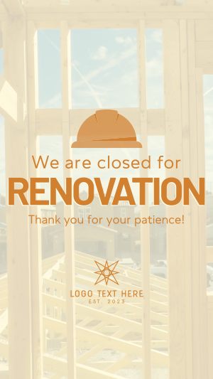 Closed for Renovation Facebook story Image Preview