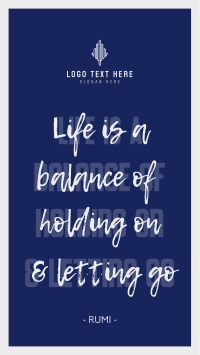 Life Balance Quote Instagram Story Design
