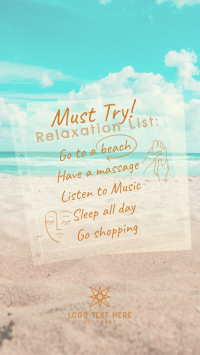 Beach Relaxation List Facebook Story Design