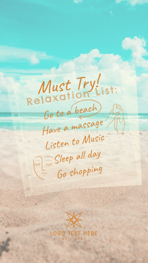 Beach Relaxation List Facebook story Image Preview