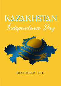 Kazakhstan Day Flag Poster Design