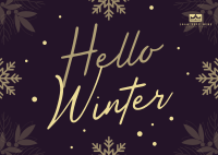 Snowy Winter Greeting Postcard Design