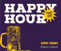 Retro Happy Hour Facebook post Image Preview