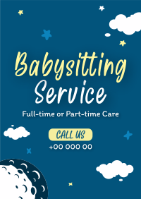 Cute Babysitting Services Flyer Design