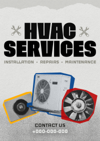 Retro HVAC Service Poster Design