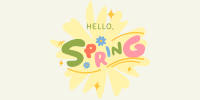 Playful Hello Spring Twitter post Image Preview