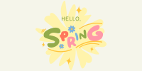 Playful Hello Spring Twitter Post Image Preview