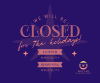 Holiday Closing Badge Facebook post Image Preview