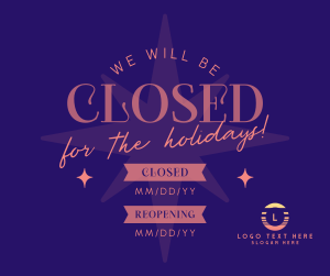 Holiday Closing Badge Facebook post Image Preview