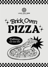 Retro Brick Oven Pizza Poster Preview