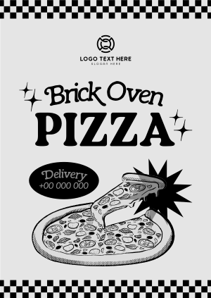 Retro Brick Oven Pizza Poster Image Preview