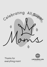 Super Moms Greeting Poster Design
