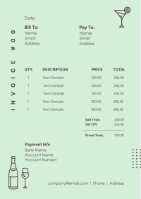 Minimal Liquor Lounge Invoice Image Preview