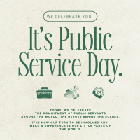 Minimalist Public Service Day Instagram post Image Preview
